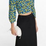 Diane Von Furstenberg  NWT Dover Top Nectarine Medium Sky Blue Top Size 14 Photo 0