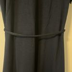Loft  short sleeve detailed navy dress with waist tie in size M Photo 3