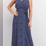 41 Hawthorn Printed Hellena Wrap Maxi Dress, Navy Combo Blue Size XL Photo 0