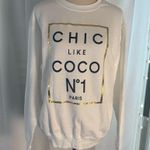 ✨ Chic Like Coco No. 1 Paris Sweatshirt – White/Gold Print ✨ White Size M Photo 0