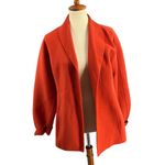 Carole Little Wrap Coat Red Wool Belted Shawl Collar Pockets Minimalist Medium Photo 1