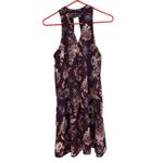Miami Floral Halter Dress Keyhole Neck Sleeveless Casual Party Dress Size Small Photo 1