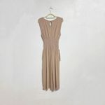 Zenobia  Tan Sleeveless Linen Blend Midi Dress Sz 2XL Photo 6