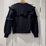 Nation Ltd  Black Ruffled Sweatshirt Photo 2