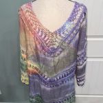 Soft Surroundings  Lulu Watercolor crochet tie dye tunic top size medium Photo 5