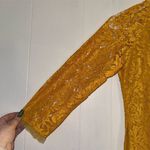 Women's Yellow Gold Lace Maxi Dress w/ Rose Detailing L Size L Photo 2