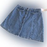 BDG Urban Outfitters Blue Denim A Line Mini Skirt Snap Button Front Pockets M Photo 2
