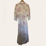 Z Supply  Tanya Blurred White Pink Floral Button Front Maxi Dress Size Small Photo 9