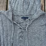 American Eagle  | size medium | gray hooded lace up sweater Photo 2