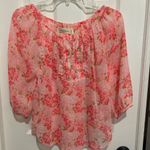 Abercrombie & Fitch Vintage Boho Sheer Pink Floral Blouse Photo 1