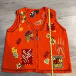 Holiday‎ Editions Bright Orange Embroidered Vest very pretty Size XL Photo 4