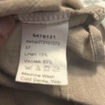 SheIn  Lapel Collar Knot Front Crop Top L Linen Summer Casual Coconut Girl Vacay Photo 11