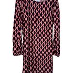 Jude Connally Women's Shift Dress Geometric Honeycomb Print Stretchy Red Medium Photo 0