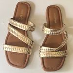 Nine West Low Heel Flat Women's Gold Metallic Strappy Sandals Sz 8.5 Photo 6