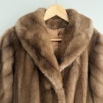Vintage Mincara Russel Taylor Faux Fur Jacket Womens Large Tan Mob Wife Glam Brown Photo 9