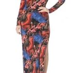 Vertigo NWT  Vibrant Print Maxi Dress Women’s Reptile Side Slit Size Large Photo 1