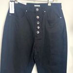 We Wore What NWT The Danielle Crystal Button Fly Straight Leg Black Denim Jeans 30 Photo 1
