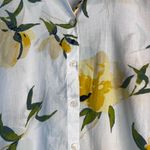 Ann Taylor Factory Petite White Yellow Floral Button Front Shirt Size XXSP Photo 3