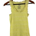 Faded Glory Yellow Lace Trim Ribbed Tank Top By  XS Photo 0