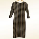 Beige by Eci Stretch Dress Textured Sheath Black Midi Cocktail Party Bodycon Photo 1