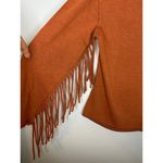 Wrangler  Retro Western Fringe Top Women's Size Medium Rust Cowgirl Sweater Photo 2