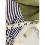 ZARA Striped Smocked Waist Button Down Long Sleeve Peplum Tunic Blouse EUC Sz M Photo 8