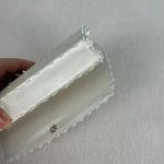 Vintage Beaded Handmade Clutch Evening Handbag Ivory Satin Formal Party‎ Bag White Photo 3
