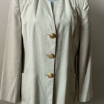 Oleg Cassini Vintage Y2K academia jacket grey gold button with pockets size 12 Photo 0