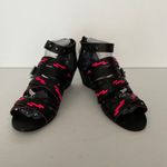 Betsey Johnson Betsy Johnson Sandals Bollt Gladiator Strappy Cutout Black Pink Accents Size‎ 8 Photo 3