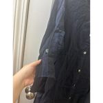 Sahara SHIRT DRESS TEXTURED Viscose Button Up Bubble Hem Dress BLUE NAVY SZ S Photo 8