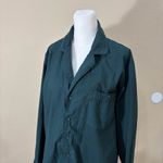 SKIMS  Pine Logo Cotton Poplin Sleep Button Up Dress Sleep Shirt Sz M Comfy Cozy Photo 3