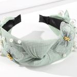 Mint Green Faux Pearl & Butterfly Headband Photo 4