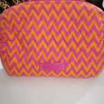 Vera Bradley  Ziggy Zag Pink/Orange Lined Zippered Cosmetic Bag Makeup Beauty Photo 0