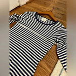 Sail To Sable STS Navy and White Striped Bell Sleeve Sweater Dress XS Photo 7