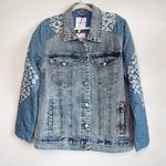 Avec Les Filles Blue Ditsy Floral Denim Jacket Photo 5
