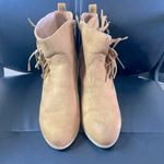 Brash Tan Fringe Heeled Ankle Boots Size 8 1/2 Photo 2