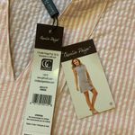 Charlie Paige  Dress XL Pink White Stripe Mini Sleeveless 100% Cotton Side Zip Photo 2