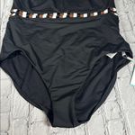 Seafolly  $199 Sun Stripe Black Bandeau One Piece Swimsuit size 18 DD Cup NEW Photo 11