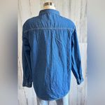 Vintage Snowman Denim Shirt large Embroidered Holiday Button Photo 2