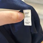 Victoria's Secret Victoria Secret Navy Satin Rose Applique Night Gown Sleep Dress Photo 3