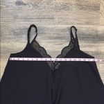 Dressy V Neck Lace Trim Tank Top Black Size M Photo 3