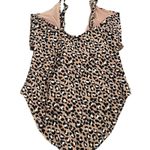 Aerie  Wrap Full Coverage One Piece Swimsuit Medium Long Women’s Leopard 2369 Photo 2