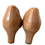 Earthies Raynia Taupe Tan Leather Peep Toe Heels Women’s 7.5 Minor Scuffs in GUC Photo 5