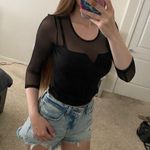 Urban Outfitters sparkle & fade mesh black top medium 💞 Photo 1