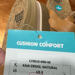 REEF NWT  Kaia platform cross Slide Sandals tan natural size 9 Photo 6