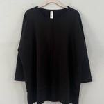 Spanx Perfect Length Three-Quarter Dolman Sleeve Black Sweatshirt Top Photo 3