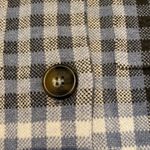 Rachel Roy  Button Plaid Tartan Stretchy Boxy Knit Jacket Pale Silver Blue Gray L Photo 4