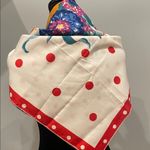 Red Polka Dot Scarf with floral design Photo 1