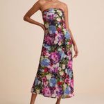 Lulus  Sutherlynn Purple Multi Floral Strapless Midi Dress Photo 1