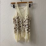 Free People  Bell Lace Trapeze Cami Floral Tank Top Sheer Lightweight M Purple Photo 1